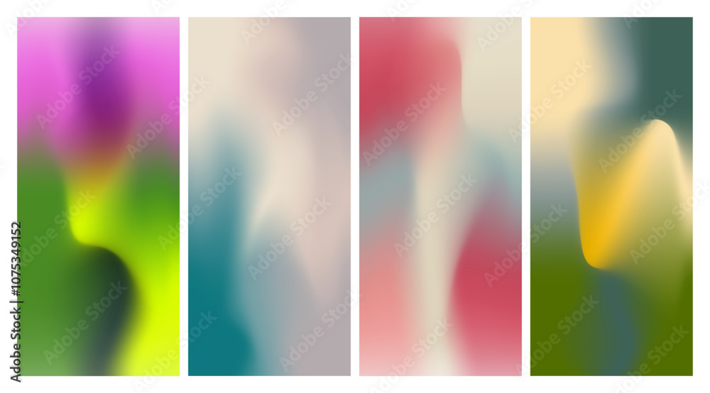 Naklejka premium Wavy gradient mesh background