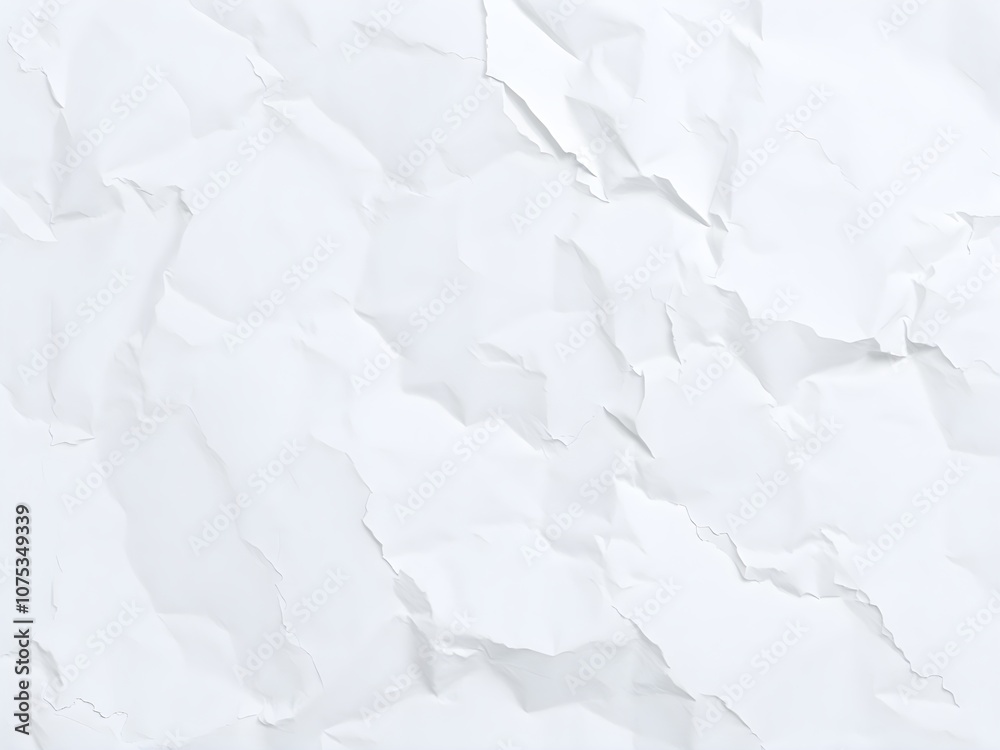 Fototapeta premium Crumpled paper texture white background