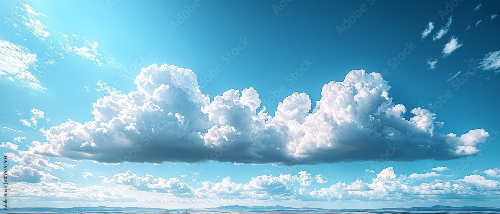 A serene sky filled with fluffy clouds against a bright blue backdrop. A serene sky filled with fluffy clouds against a bright blue backdrop.