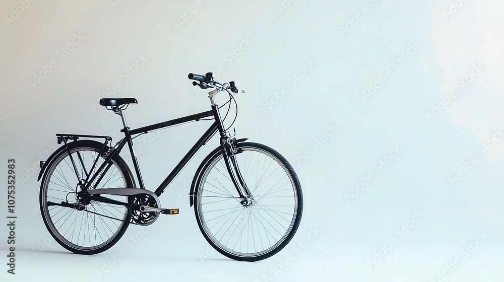 Fototapeta premium Stylish Isolated Bicycle on White Background for Creative Projects and Promotional Materials