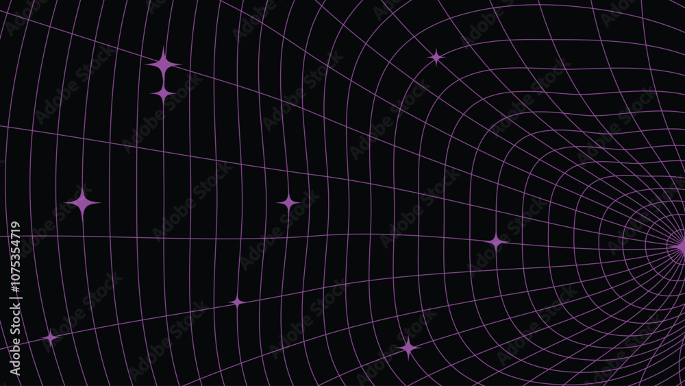 Obraz premium Brutalist Abstract Spiral Y2k Distorted Grid Geometric Background Vector