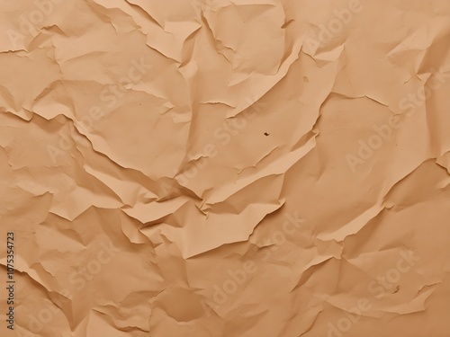 Crumpled paper texture orange background
