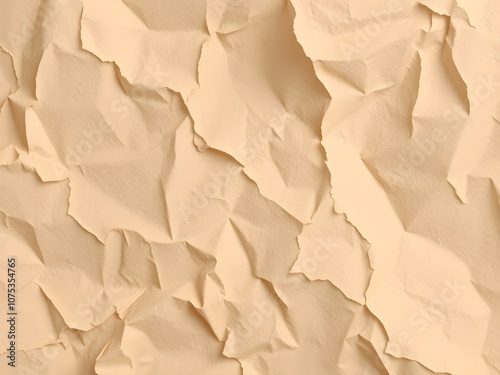 Crumpled paper texture orange background