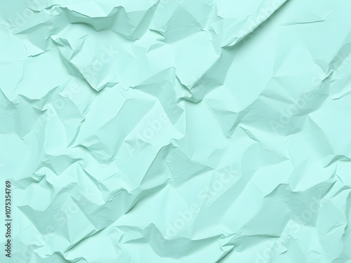 Crumpled paper texture green background