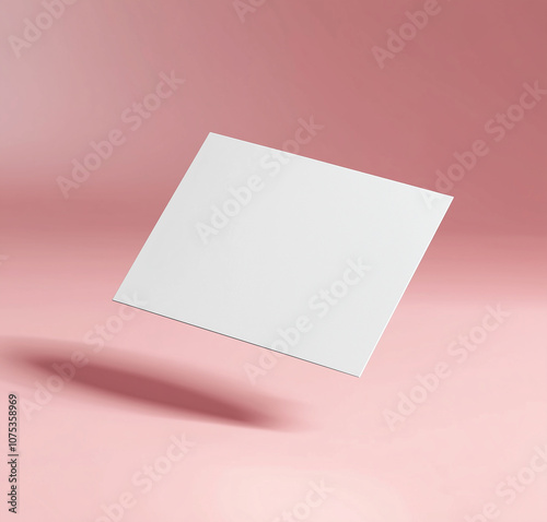 Minimal white Blank Business Card Mockup on a solid color background