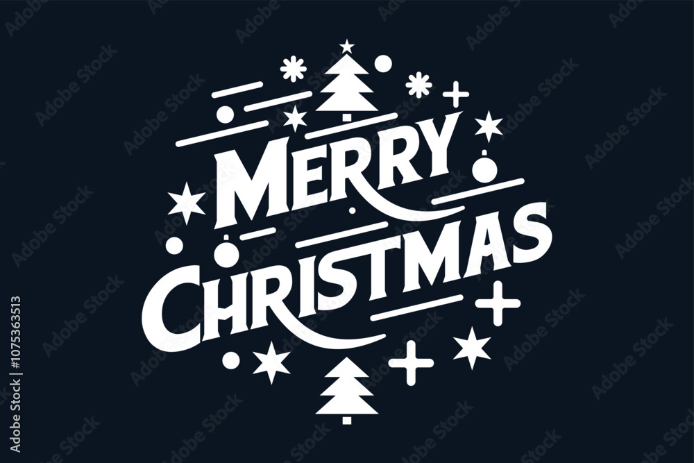Naklejka premium Merry christmas typography logo design