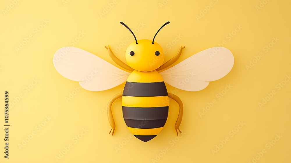 Cute Bee Illustration with Pastel Colors Cute Bee Illustration with Pastel Colors