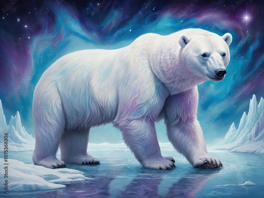 A full-body surrealistic polar bear A full-body surrealistic polar bear