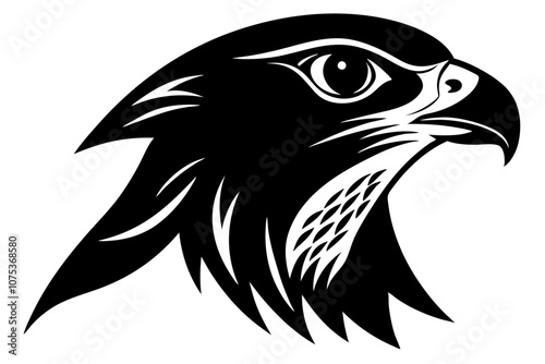 falcon head vector silhouette, eagle head icon,Falcon head very simple traditional tattoo flash styles illustration,peregrine falcon bird silhouette emblem vector illustration.