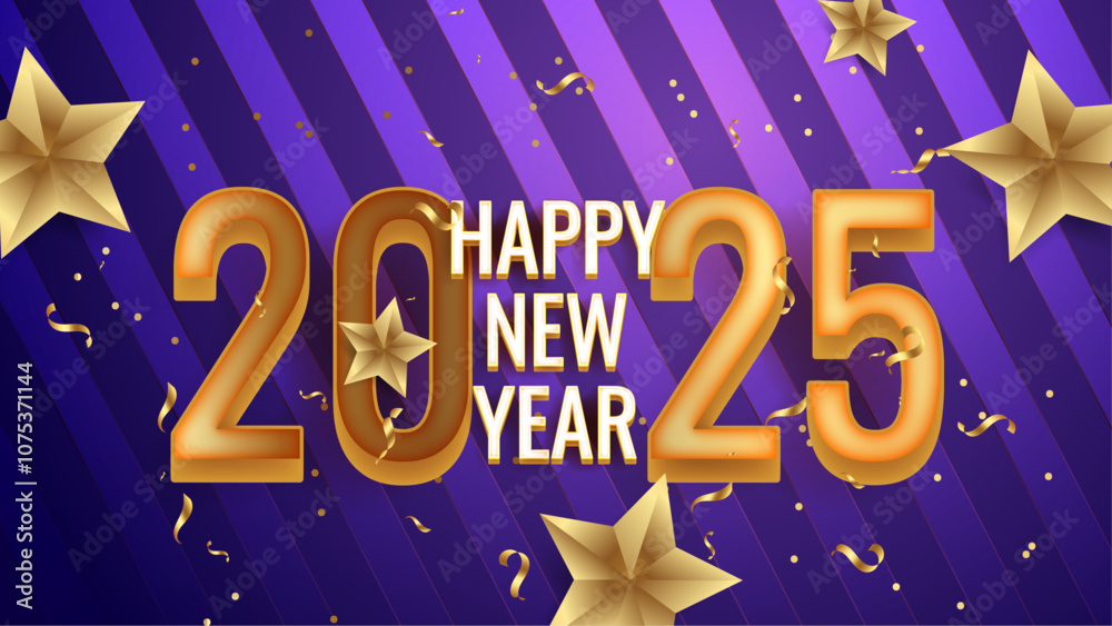Gold And Purple Violet Simple Happy New Year 2025 Design Background Gold And Purple Violet Simple Happy New Year 2025 Design Background