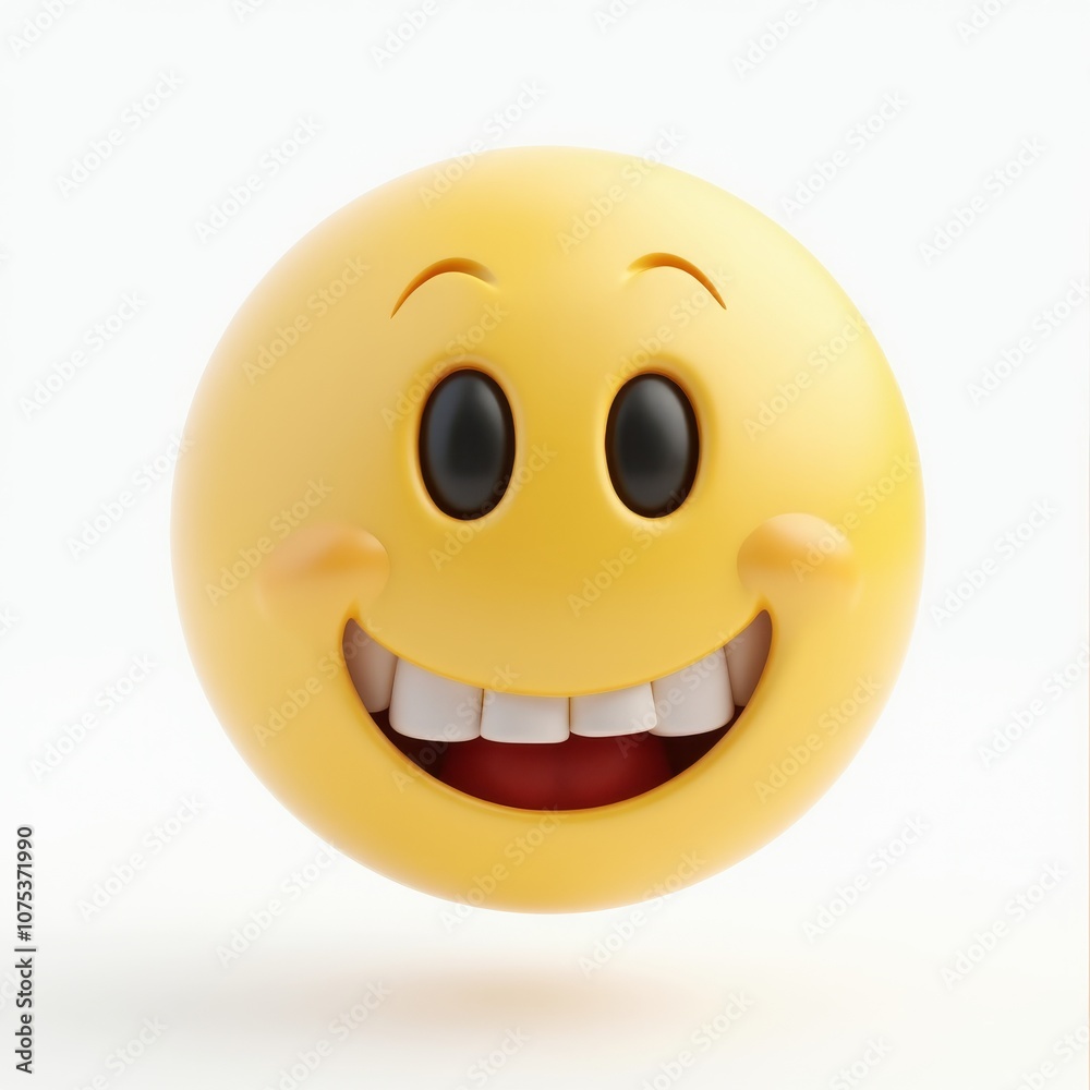 •😄 Grinning Face with Smiling Eyes emoji 3D rendering isolated on absolute snow white, no shadows. Fly in the air. Remove all shadows. •😄 Grinning Face with Smiling Eyes emoji 3D rendering isolated on absolute snow white, no shadows. Fly in the air. Remove all shadows.