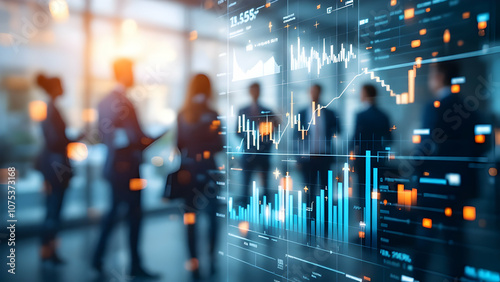 Financial Data Analysis Business People Chart Screen
