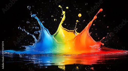 Water Droplet Splashing in Vibrant Colors