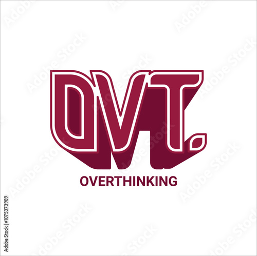 OVT. is an abbreviation of the word overthinking. Typography vector illustration design. Eps 10.