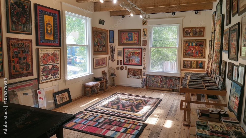 Eclectic Gallery Wall with Tribal Art and Woven Textiles Eclectic Gallery Wall with Tribal Art and Woven Textiles