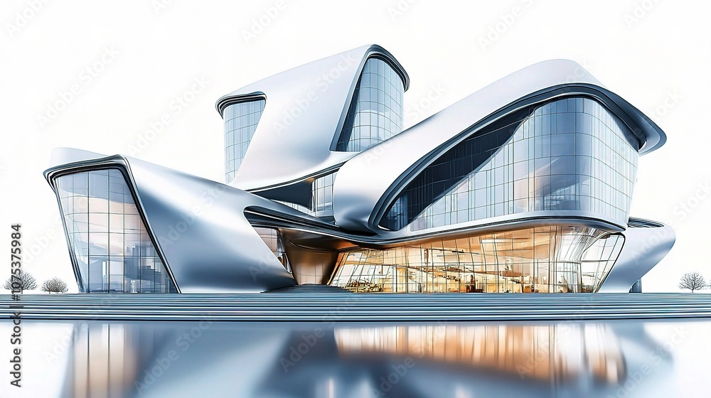 Aerial View of Innovative Modern Architecture Featuring Futuristic Design Elements and Smooth Reflective Surfaces for Contemporary Urban Landscapes Aerial View of Innovative Modern Architecture Featuring Futuristic Design Elements and Smooth Reflective Surfaces for Contemporary Urban Landscapes