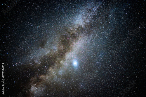Obraz na płótnie Milky Way Galaxy. Starry sky. Night scape with beautiful starry sky w salonie