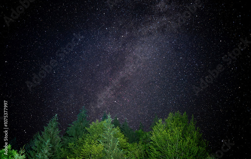 Obraz na płótnie Milky Way Galaxy. Starry sky. Night scape with beautiful starry sky w salonie