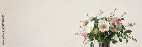 Wallpaper Mural A delicate composition of flowers and foliage arranged in a elegant vase, refined taste, sophisticated atmosphere, antique charm Torontodigital.ca