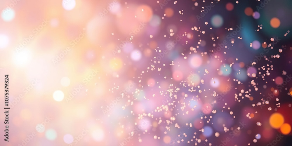 Obraz premium A vibrant, ethereal atmosphere with swirling, iridescent particles suspended in mid-air, reminiscent of a celestial event, luminous, psychedelic