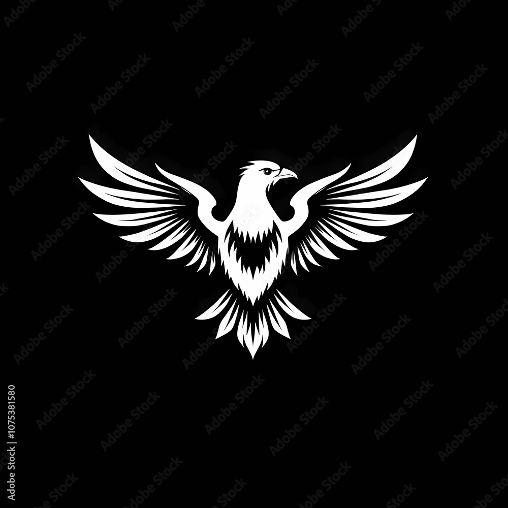 Obraz premium bird logo design in black end white monochrome style
