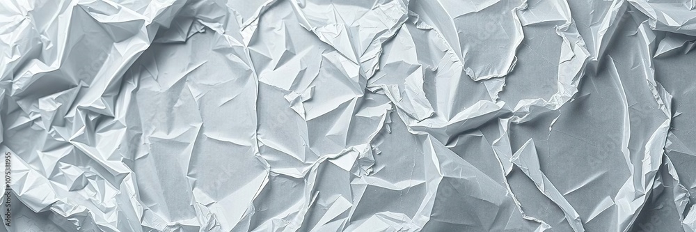Obraz premium Tattered and crushed plastic bag with visible tears and rips, ripped seams, rough texture, scratched surface