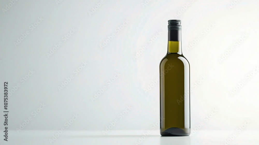 Isolated Green Glass Bottle of Olive Oil on a White Background Perfect for Culinary and Food-Related Projects, Presentations, and Advertisements Isolated Green Glass Bottle of Olive Oil on a White Background Perfect for Culinary and Food-Related Projects, Presentations, and Advertisements