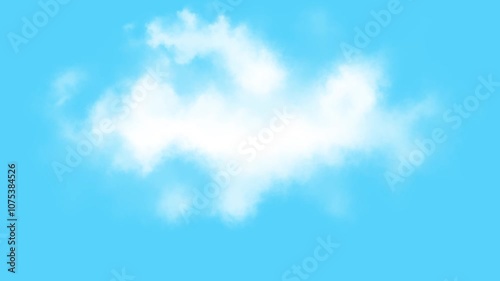 Animation of moving white clouds in the blue clean sky 4k.