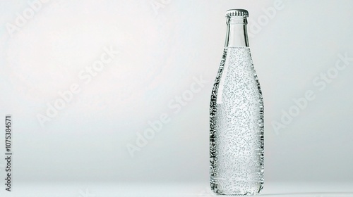 Isolated Sparkling Water Bottle on White Background, Perfect for Refreshing Beverage Concepts and Minimalist Designs, Ideal for Packaging, Advertisements, and Creative Projects