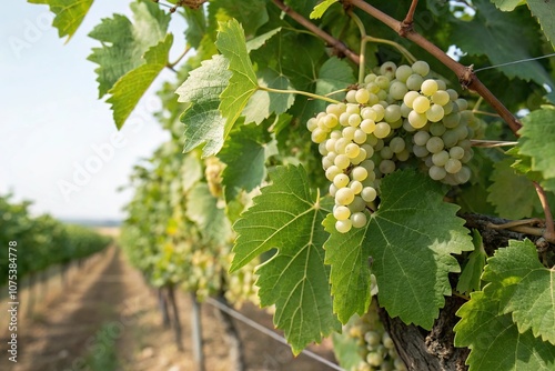 Wallpaper Mural A cluster of white grapes nestled among the crisp green leaves of a grapevine, vines, grapes, autumn, fruit, greenery Torontodigital.ca