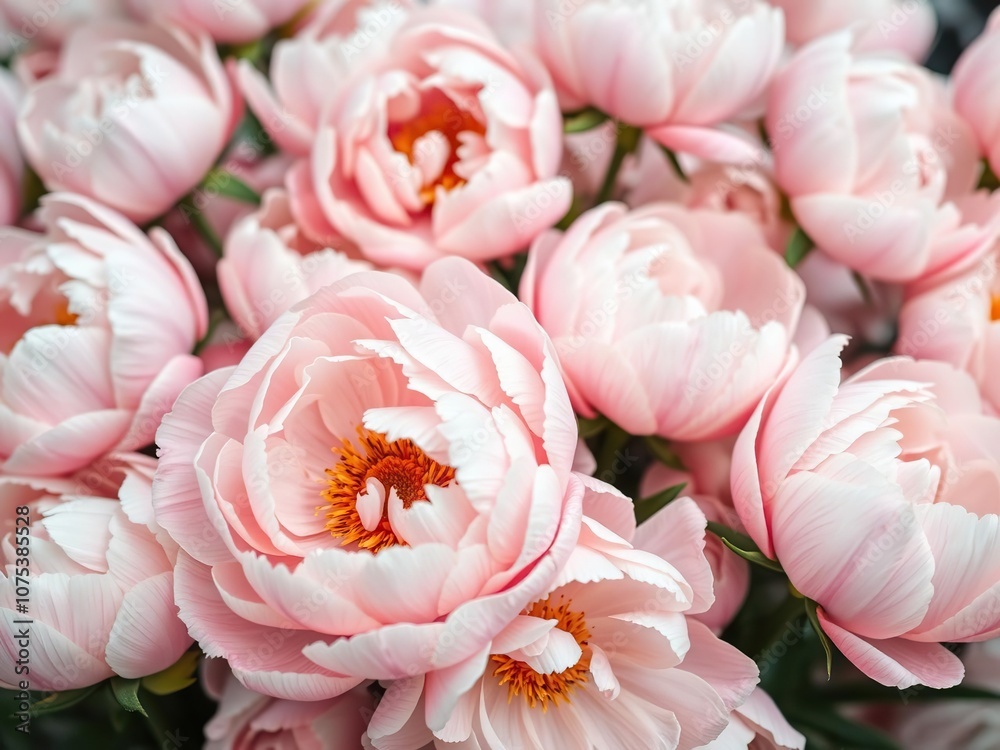 Soft focus pink peony flowers in a seamless floral background with delicate petals and gentle hues of pastel pink, peach, and cream, garden, peonies Soft focus pink peony flowers in a seamless floral background with delicate petals and gentle hues of pastel pink, peach, and cream, garden, peonies