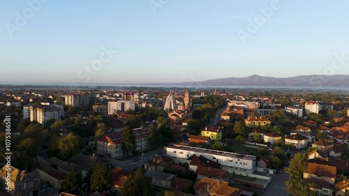 Aerial view of the Church of Holy Trinity (Crkva Svete Trojice) in Paracin, Serbia photo