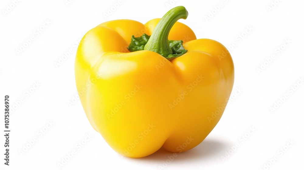 Vibrant Yellow Bell Pepper Isolated on a Clean White Background for Culinary, Nutritional, and Visual Inspiration in Food Photography Projects Vibrant Yellow Bell Pepper Isolated on a Clean White Background for Culinary, Nutritional, and Visual Inspiration in Food Photography Projects