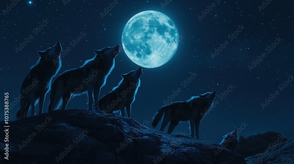 Wolves Howling at the Full Moon Wolves Howling at the Full Moon