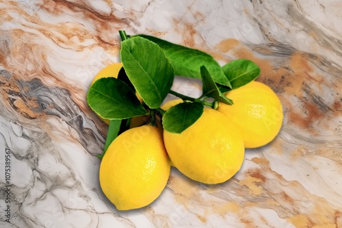 Fresh ripe juicy lemon fruits photo