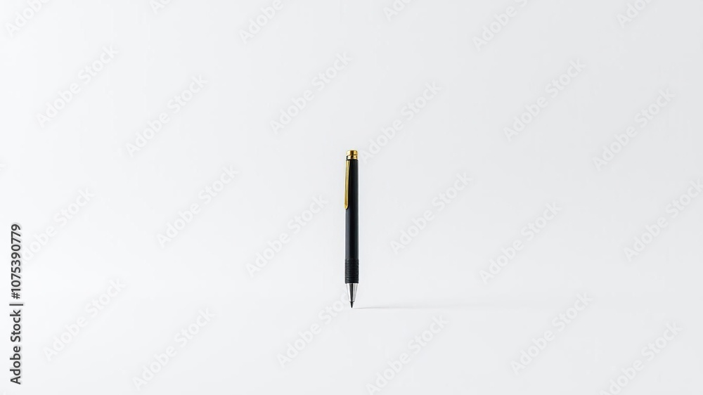A single pen is placed at the center of a large, empty canvas, as if waiting for inspiration to strike, stillness, calm ambiance, paintbrushes A single pen is placed at the center of a large, empty canvas, as if waiting for inspiration to strike, stillness, calm ambiance, paintbrushes