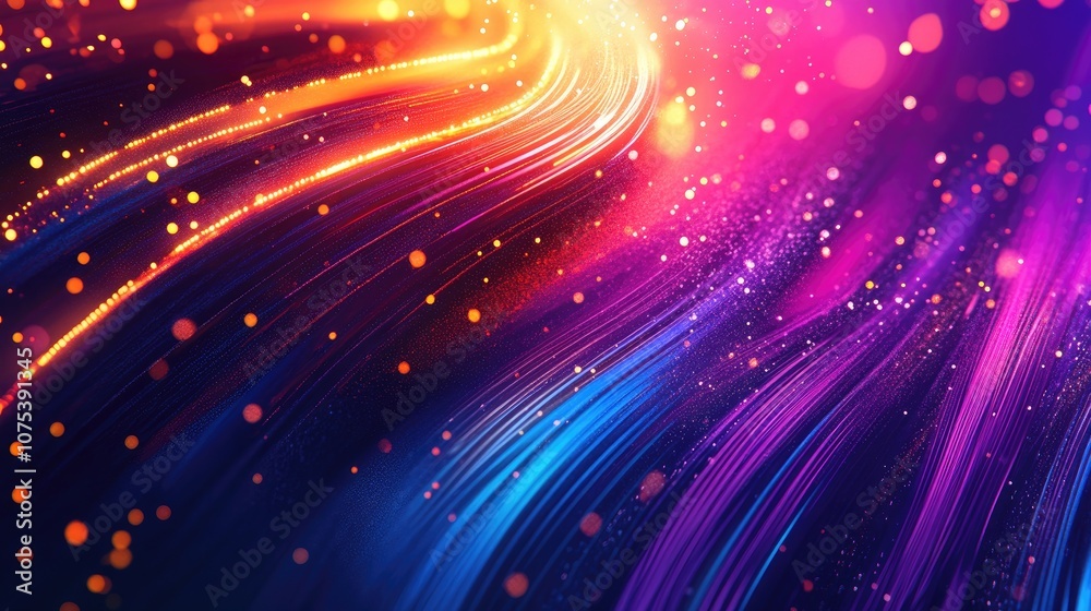 Line art illustration of luminous fibers Line art illustration of luminous fibers