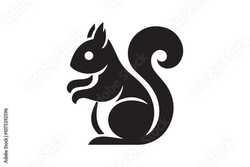 squirrel vector silhouette illustration isolated in white background photo