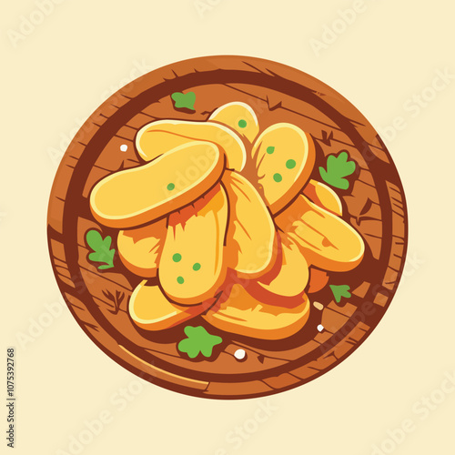 A flat illustration of a Fried Pickles.