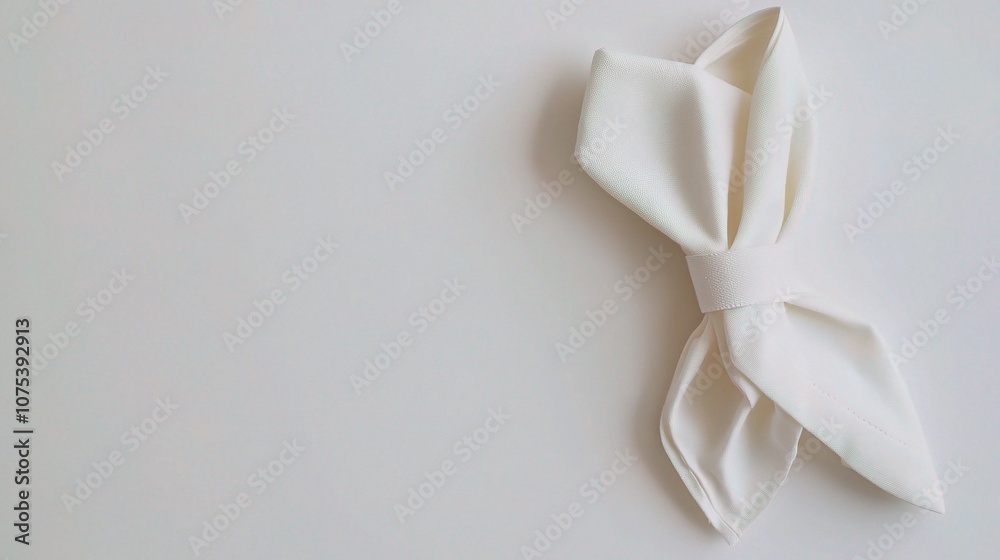 Elegant and Isolated White Napkin on a Crisp White Background, Perfect for Culinary and Event Planning Imagery Elegant and Isolated White Napkin on a Crisp White Background, Perfect for Culinary and Event Planning Imagery
