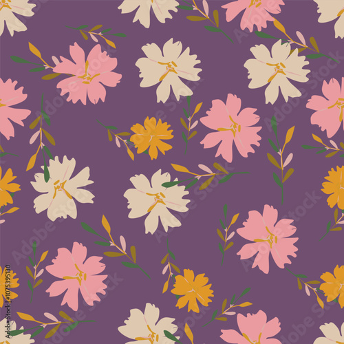 flower pattern beautiful floral illustration all over repeat high quality Design for digital printing vector design