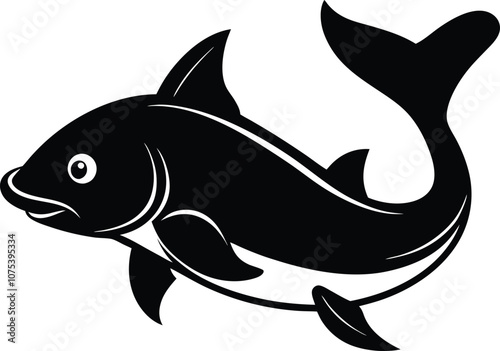 Solid color Goonch Catfish animal vector design photo