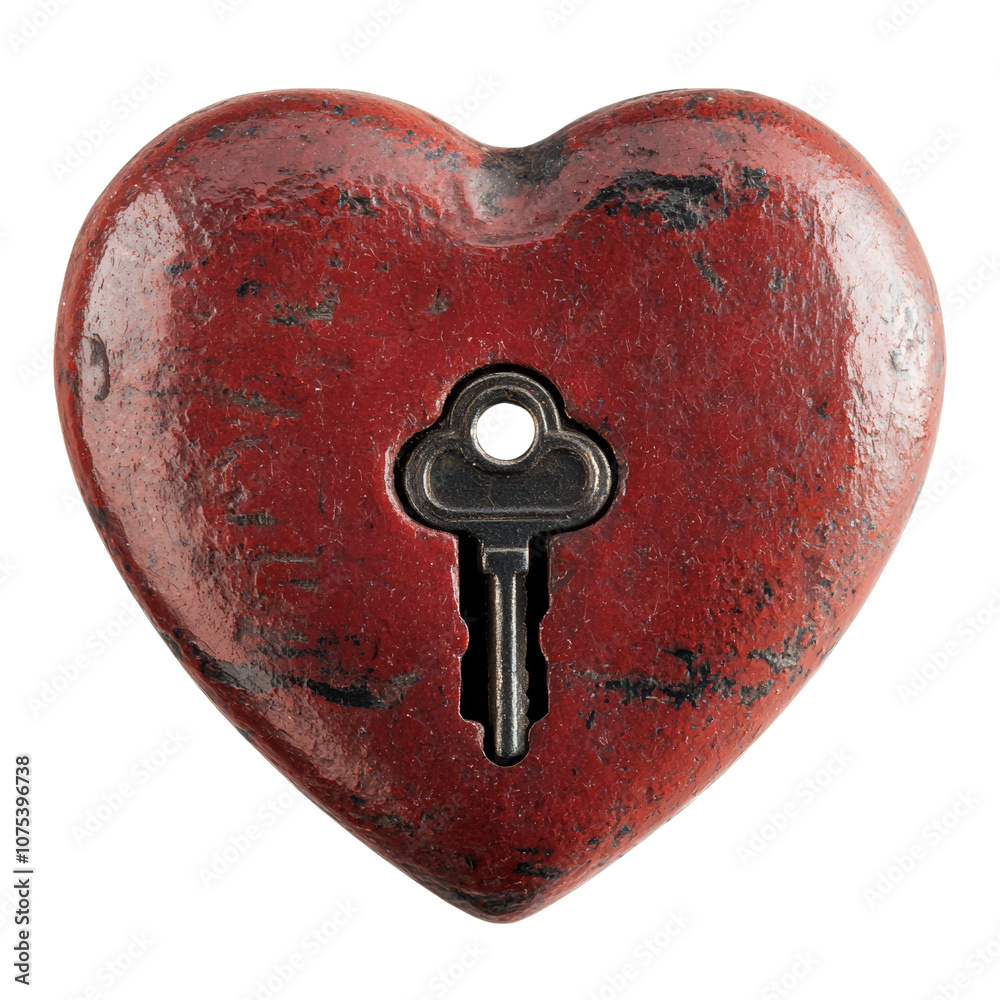 A red heart-shaped lock with a keyhole centered at the bottom, evoking themes of love and security. A red heart-shaped lock with a keyhole centered at the bottom, evoking themes of love and security.