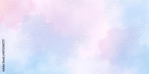 Soft watercolor blue and pink gradient background, botanical elements, organic feel, calming atmosphere