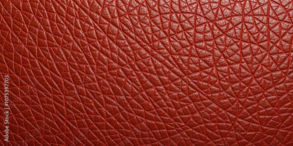 Fototapeta premium Close-up of rich brown leather surface with fine grain patterns, textured, detailed