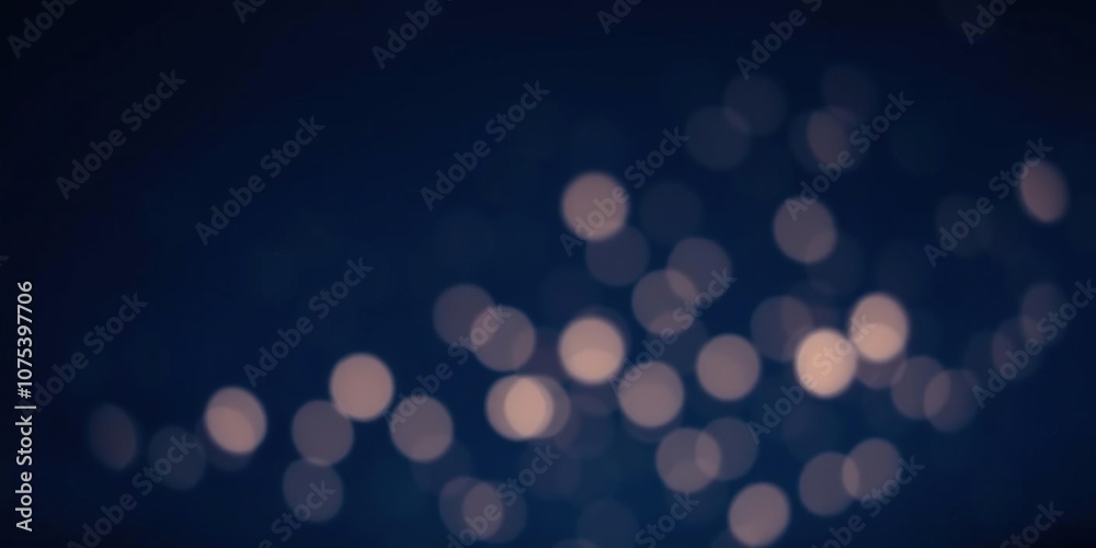 Ethereal bokeh lights against a dark blue night sky, cosmic, night scene