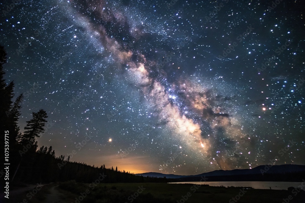 Dark canvas with vibrant stars shining in a celestial ballet, starry expanse, night sky, stellar masses, space scenery Dark canvas with vibrant stars shining in a celestial ballet, starry expanse, night sky, stellar masses, space scenery