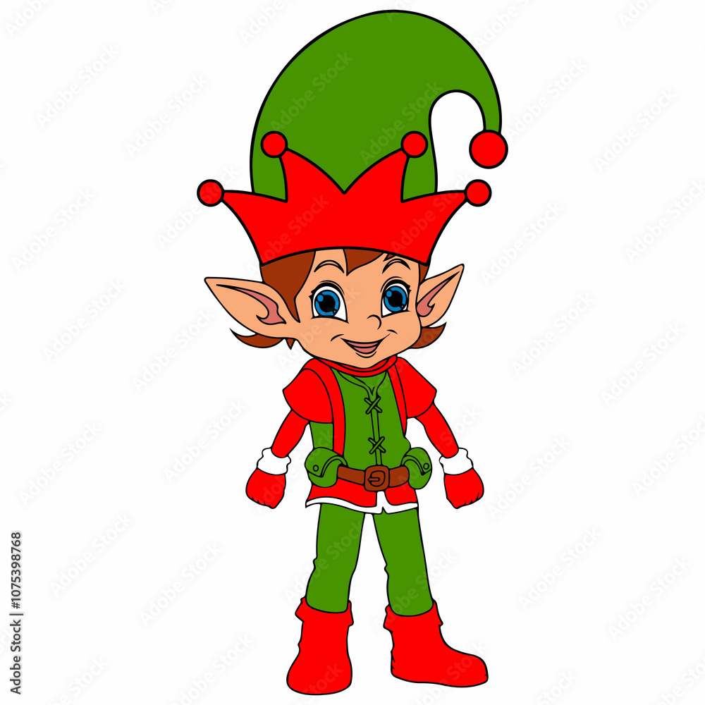 Elf christmas clip art design on plain white transparent isolated background for card, shirt, hoodie, sweatshirt, apparel, card, tag, mug, icon, poster or badge Elf christmas clip art design on plain white transparent isolated background for card, shirt, hoodie, sweatshirt, apparel, card, tag, mug, icon, poster or badge