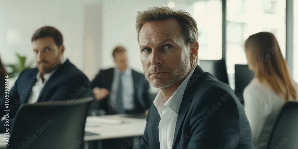 Successful business group at work in an office. Successful business group at work in an office.