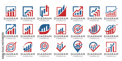 Set Collection of Diagram Financial Accounting, Logo Design Inspiration.